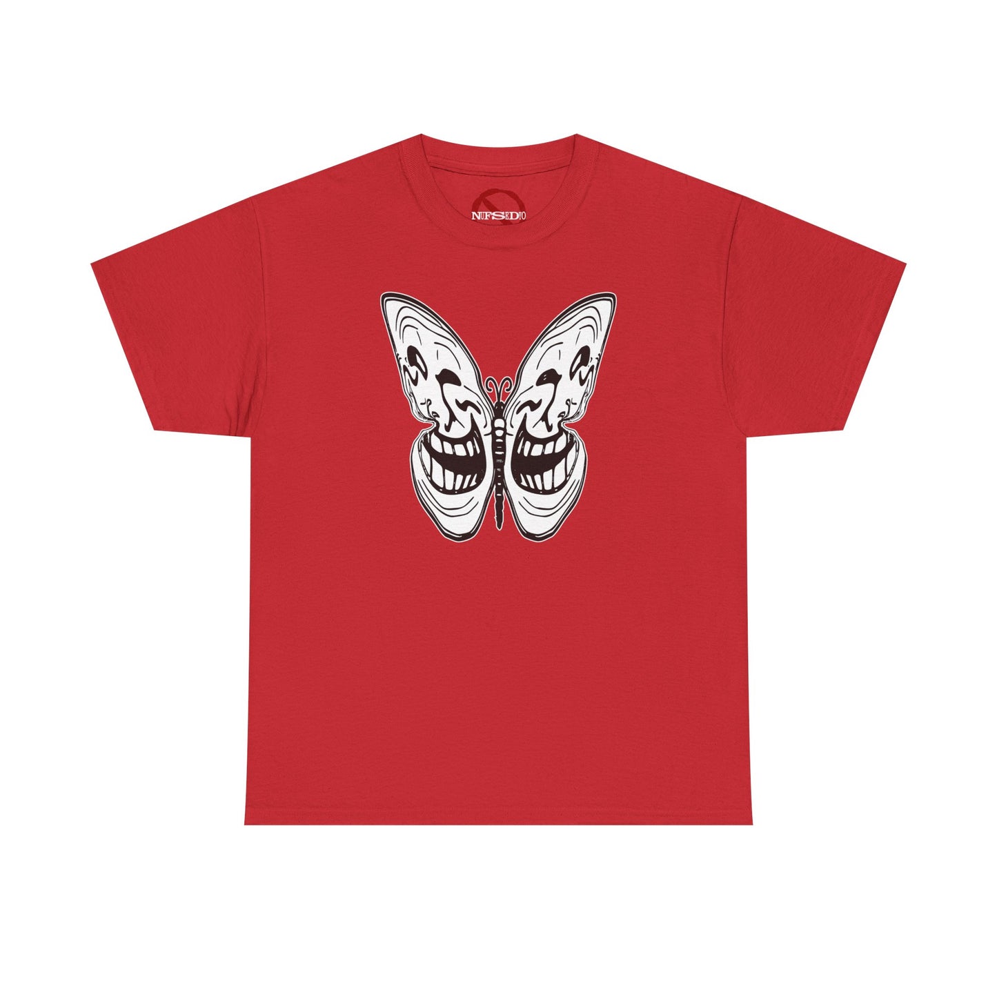 Tee: Meme Troll Face Butterfly Graphic T-Shirt