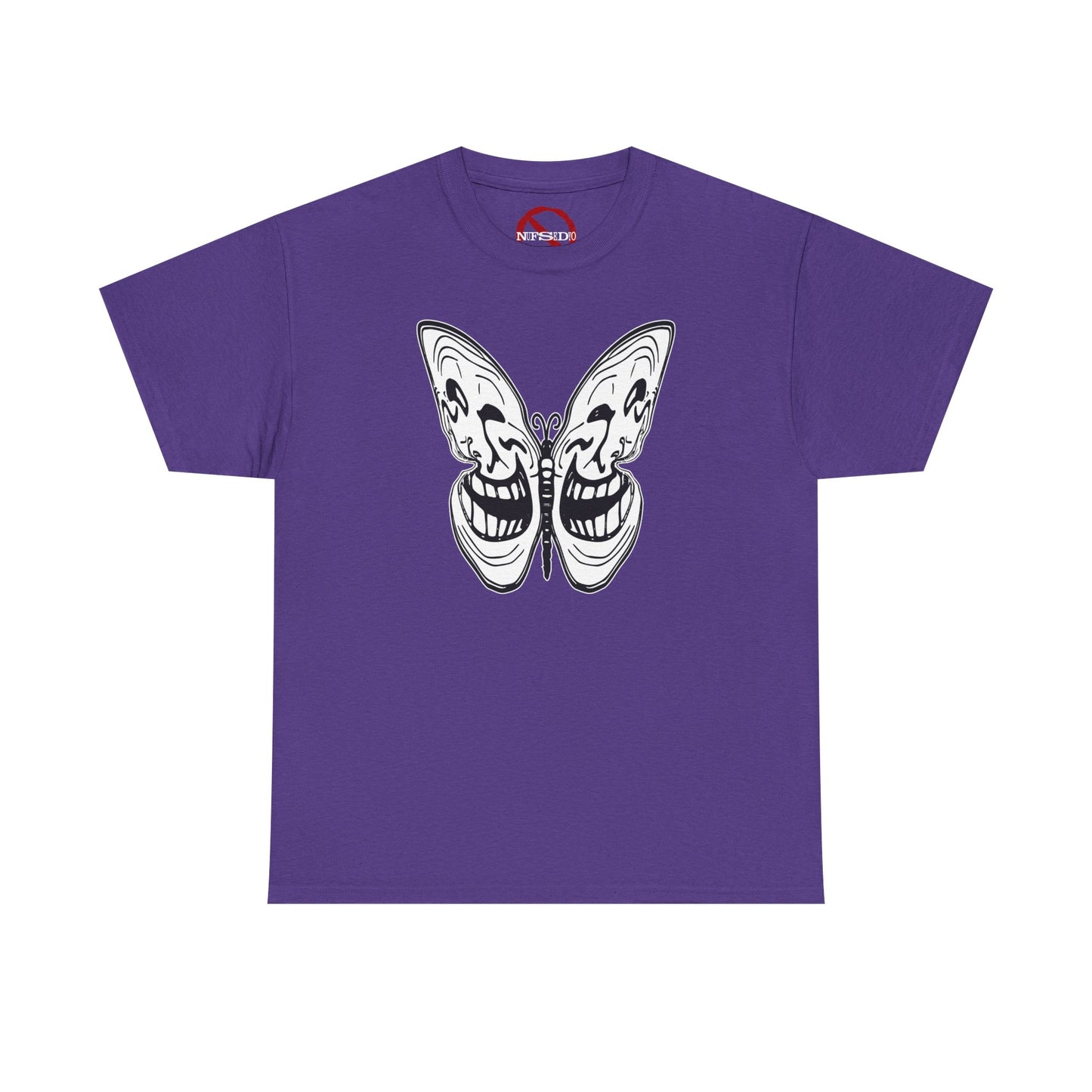 Tee: Meme Troll Face Butterfly Graphic T-Shirt