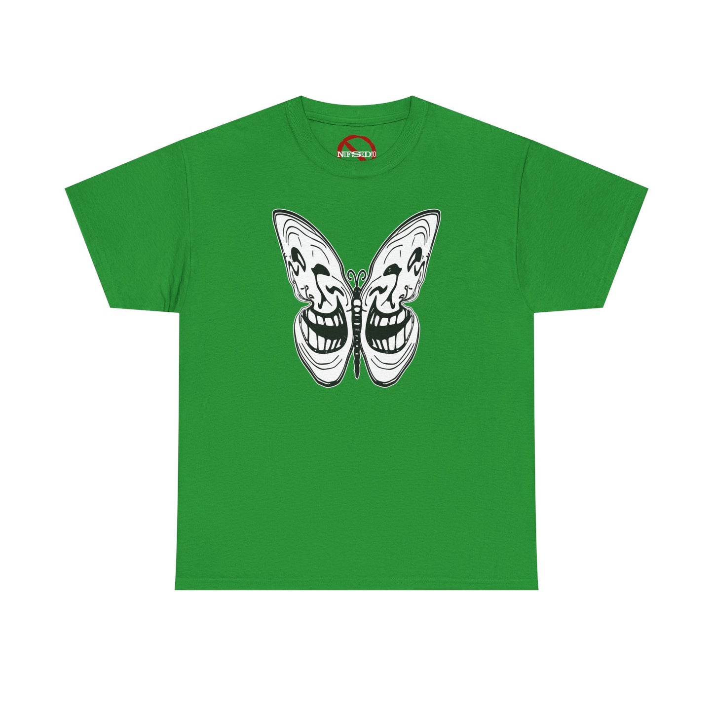 Tee: Meme Troll Face Butterfly Graphic T-Shirt
