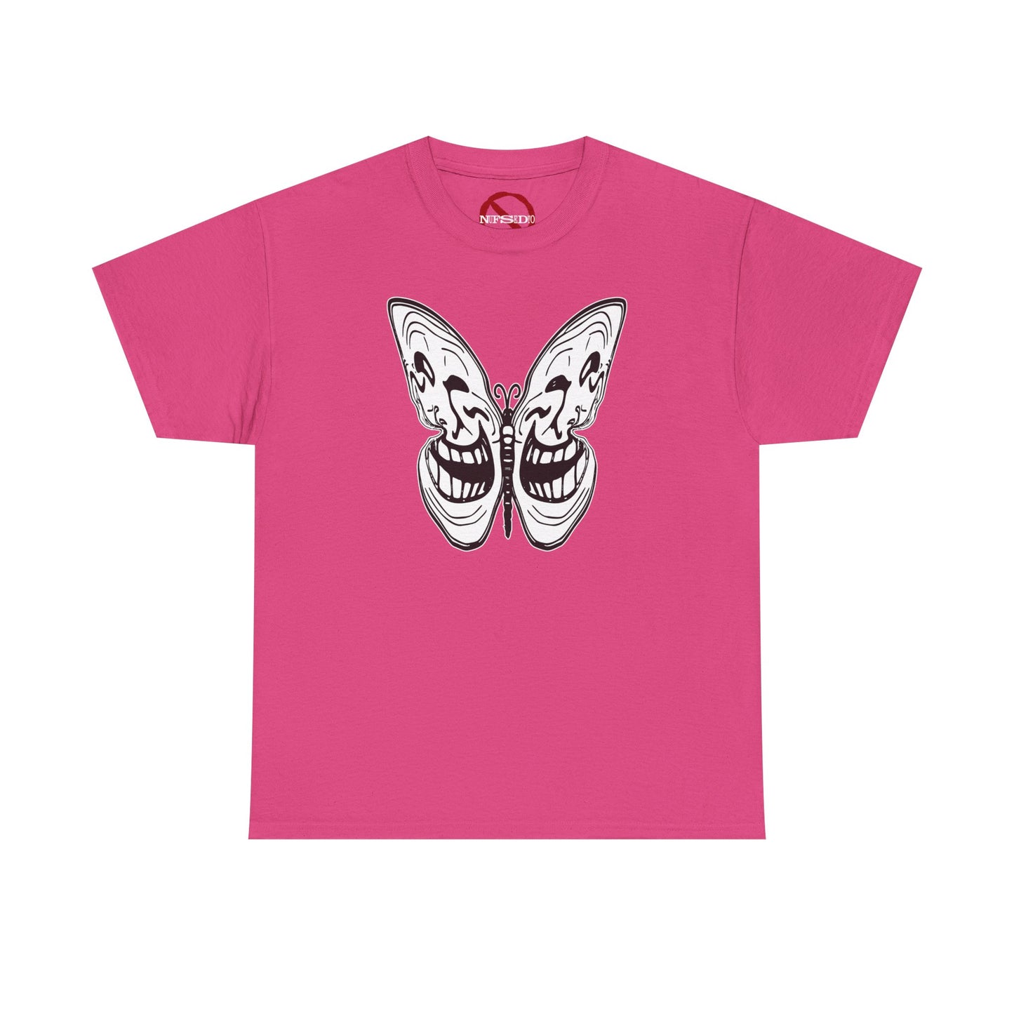 Tee: Meme Troll Face Butterfly Graphic T-Shirt