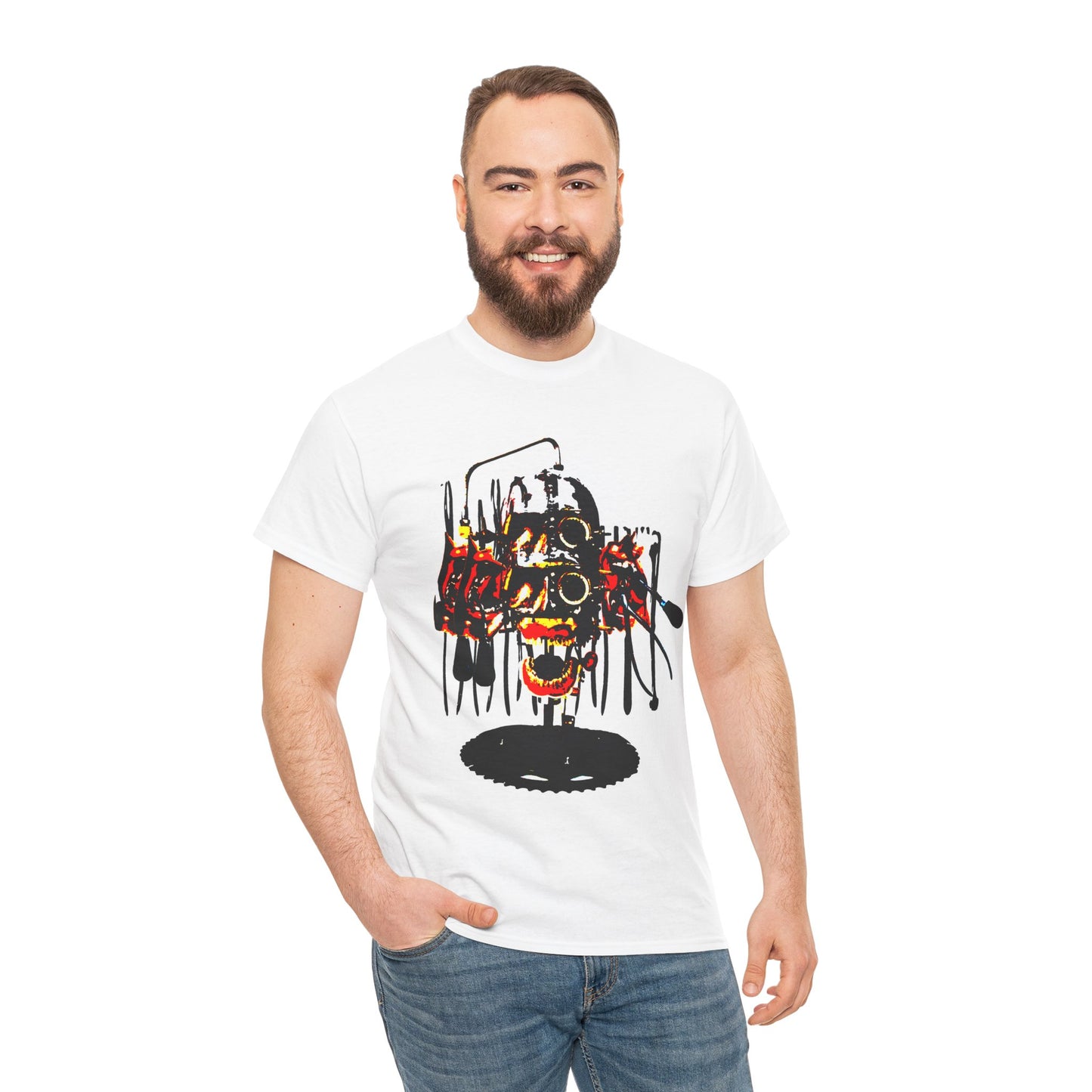 Dripping Face T-Shirt - Unique Dentist Tool Design with High-Contrast Colors