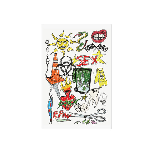Tattoo Scribble Flash Fine Art Poster