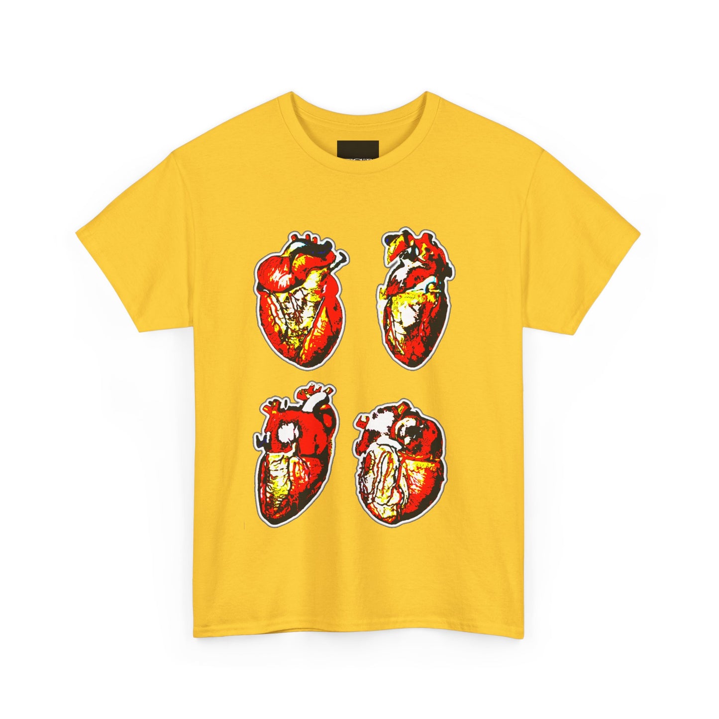 Anatomical Heart Quad Graphic T-Shirt - Bold High-Contrast Design on Heavy Cotton