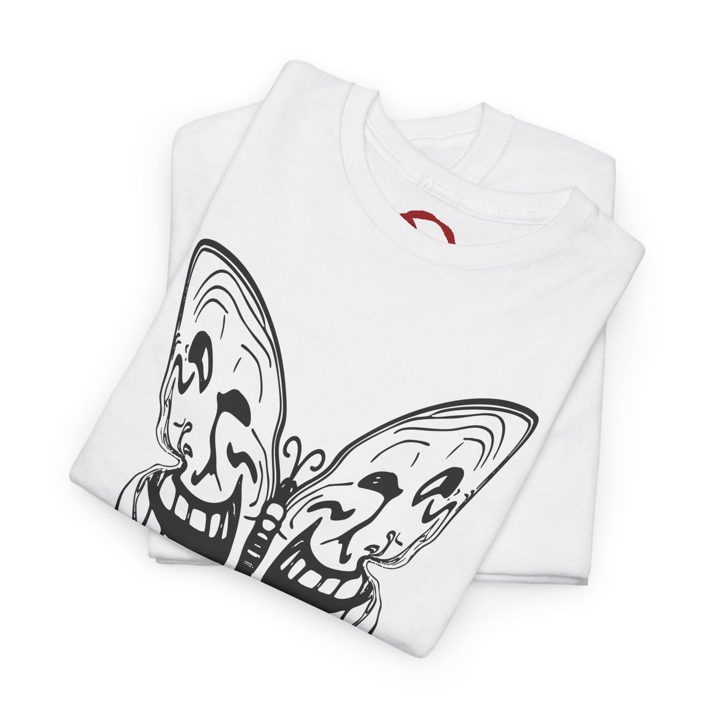 Tee: Meme Troll Face Butterfly Graphic T-Shirt
