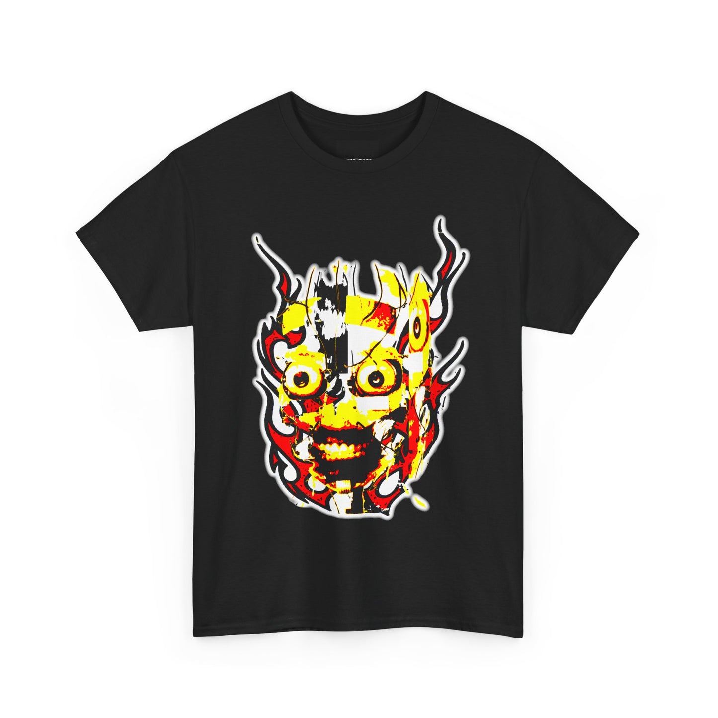 Flaming Face Graphic T-Shirt - Unisex Heavy Cotton Tee