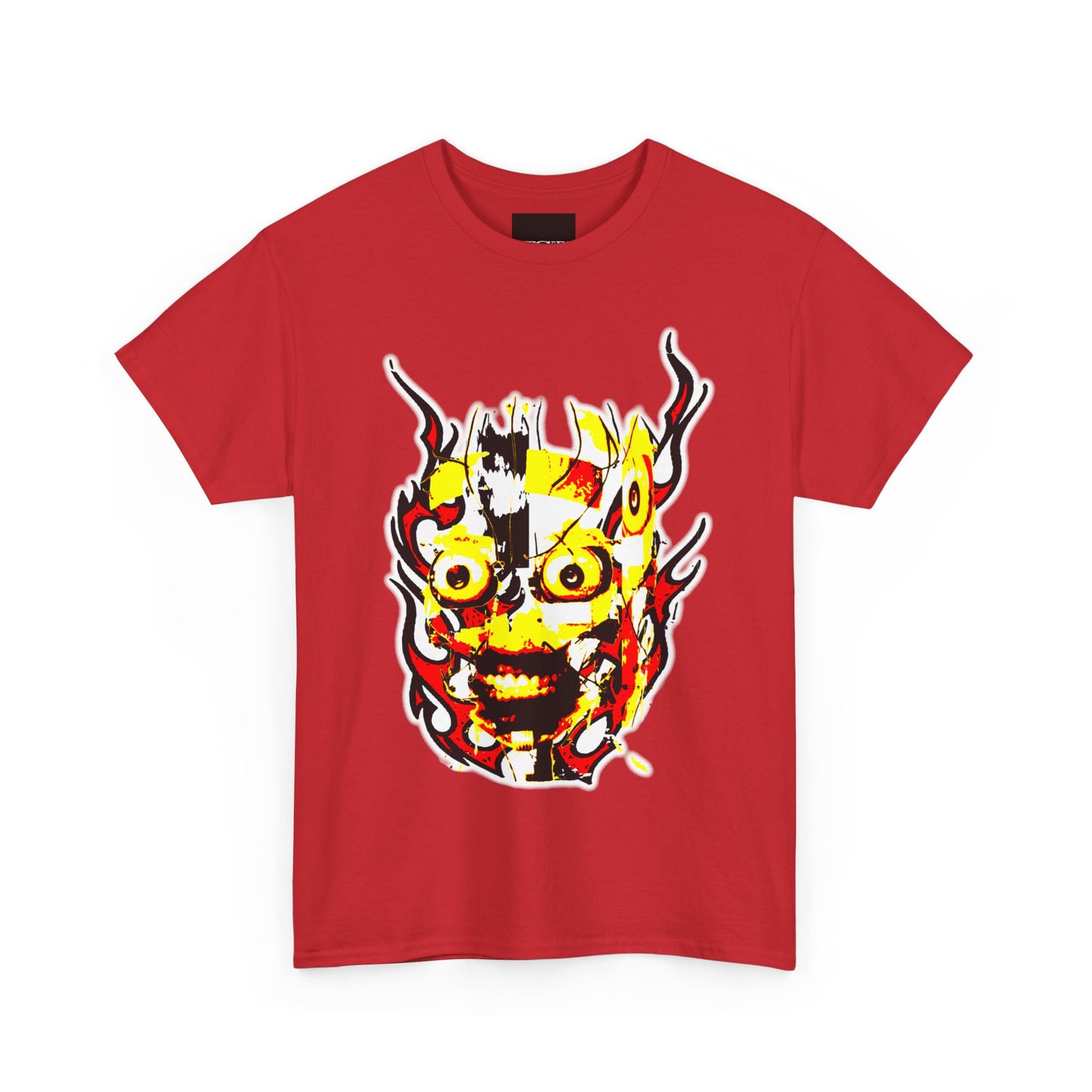 Flaming Face Graphic T-Shirt - Unisex Heavy Cotton Tee