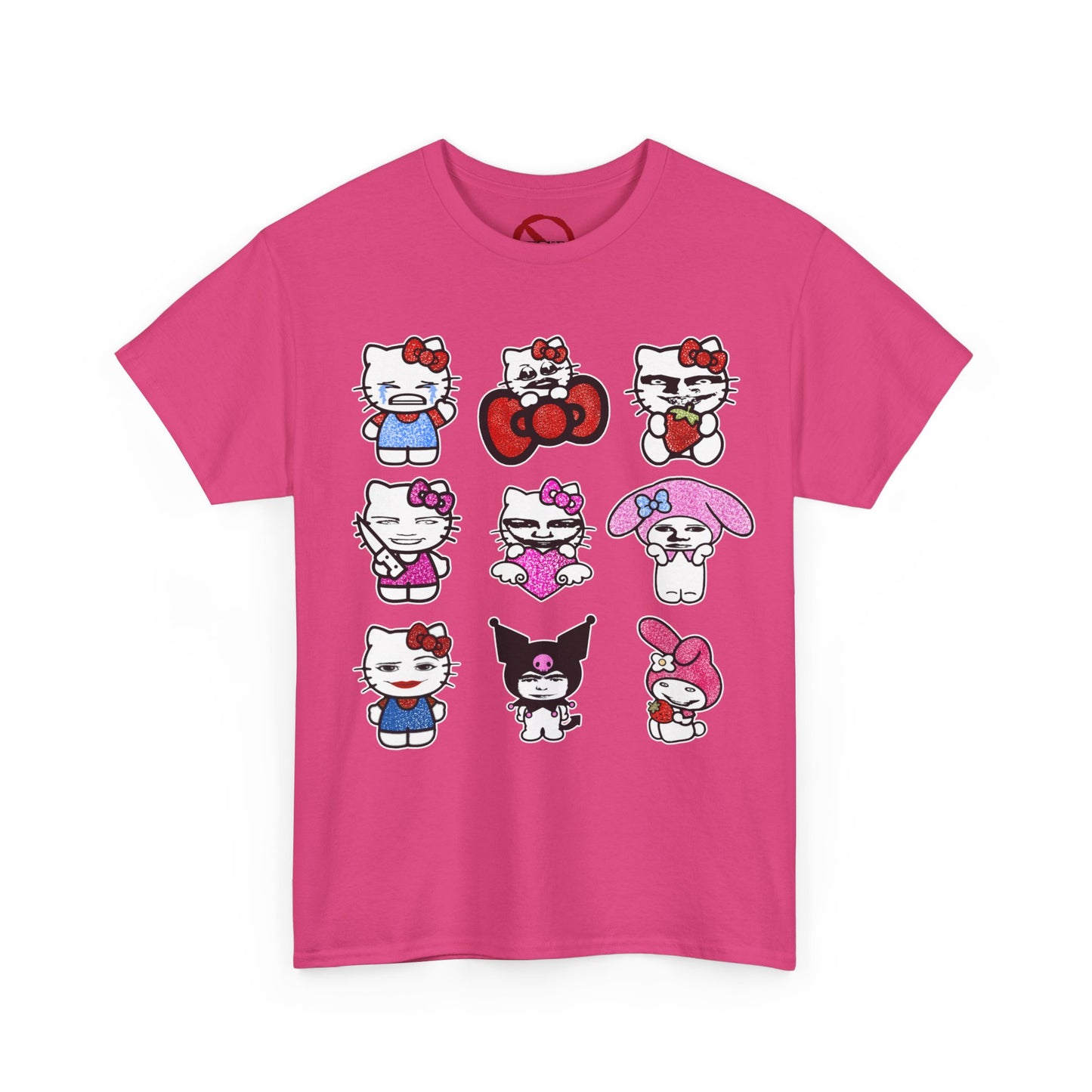 Creepy Kitty Unisex Tee with 9 Flashing Cats Design