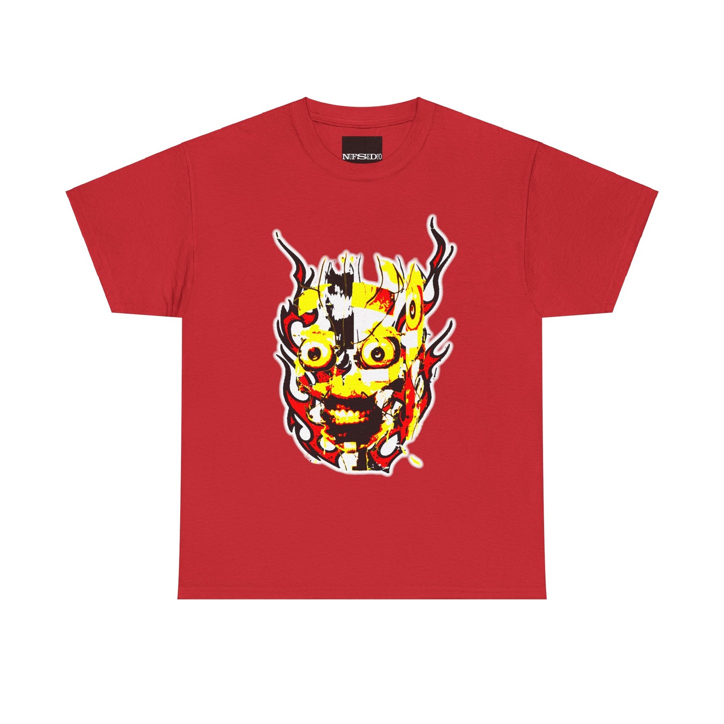 Flaming Face Graphic T-Shirt - Unisex Heavy Cotton Tee