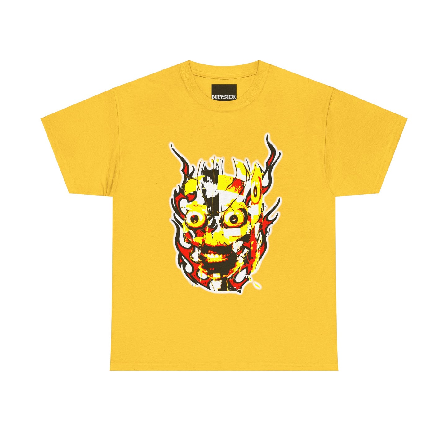 Flaming Face Graphic T-Shirt - Unisex Heavy Cotton Tee