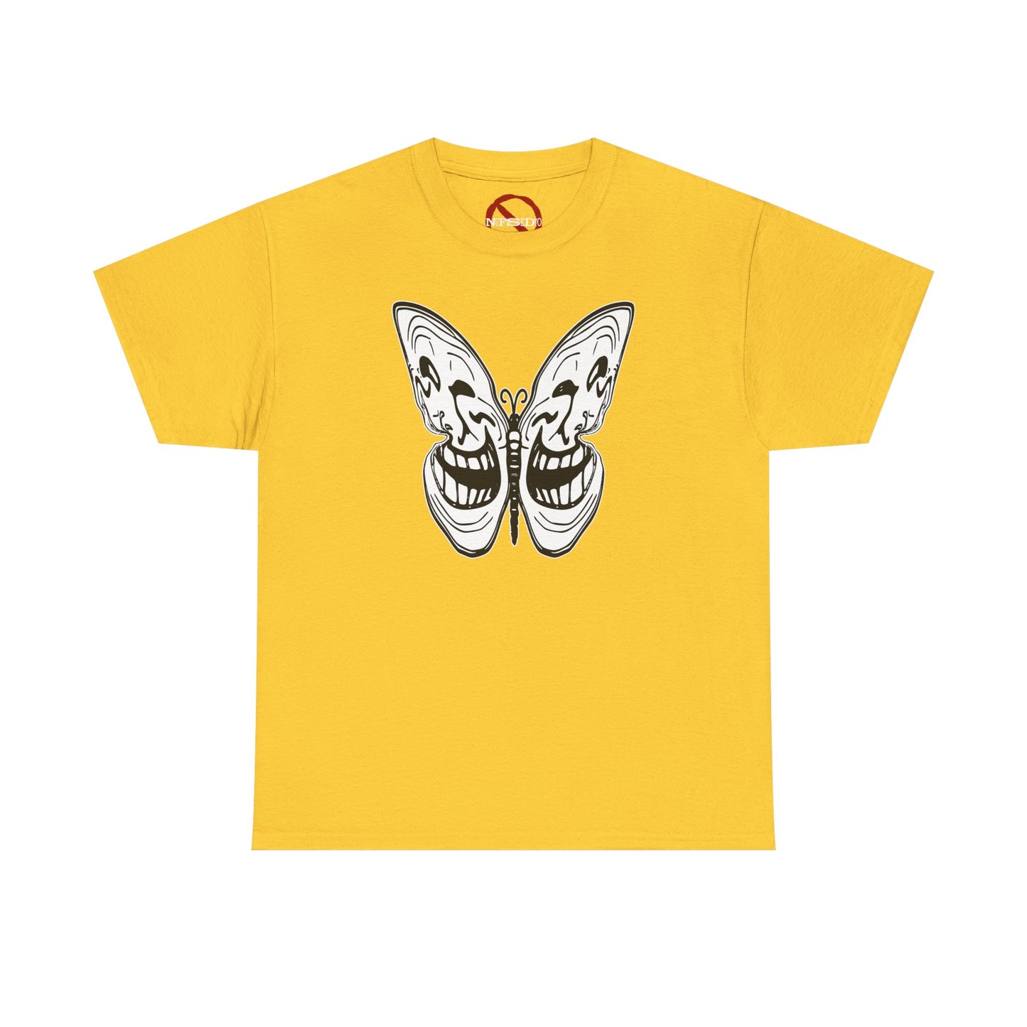 Tee: Meme Troll Face Butterfly Graphic T-Shirt