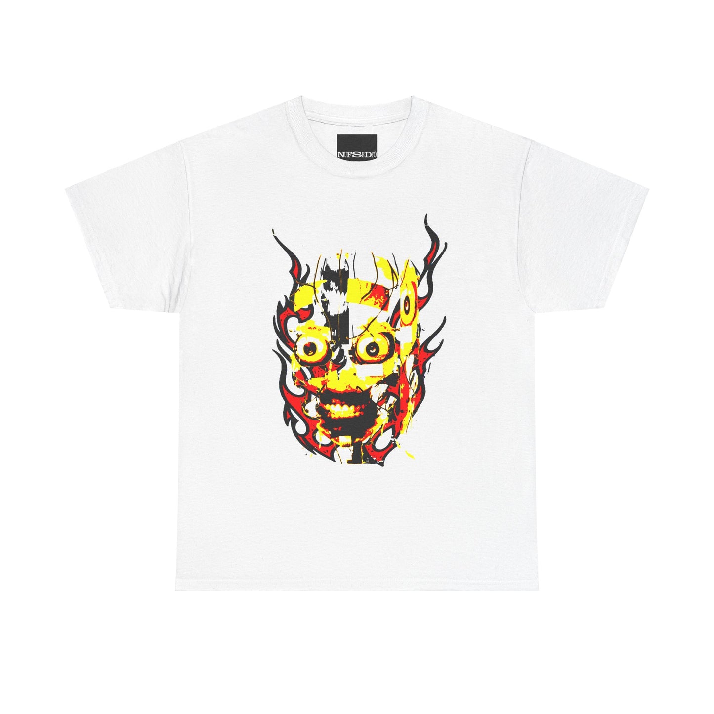 Flaming Face Graphic T-Shirt - Unisex Heavy Cotton Tee