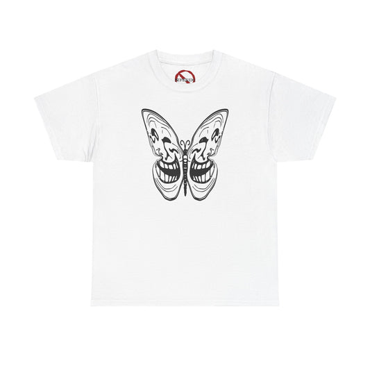 Tee: Meme Troll Face Butterfly Graphic T-Shirt