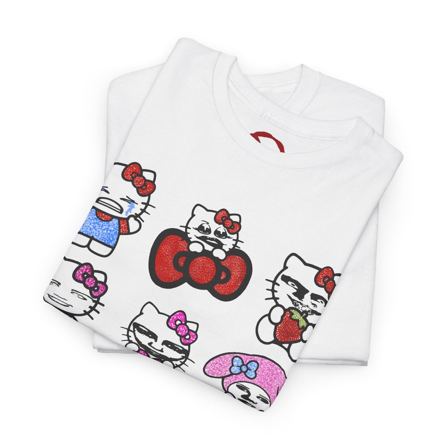 Creepy Kitty Unisex Tee with 9 Flashing Cats Design